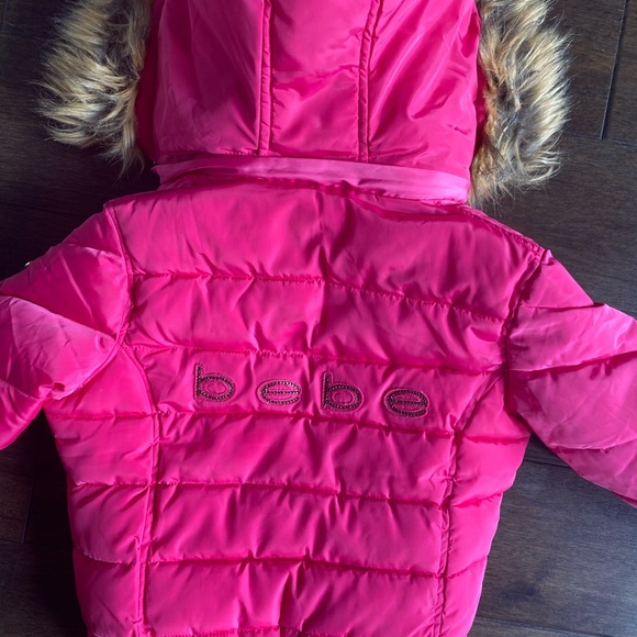 BEBE hot pink jacket rhinestones - Picture 1 of 2